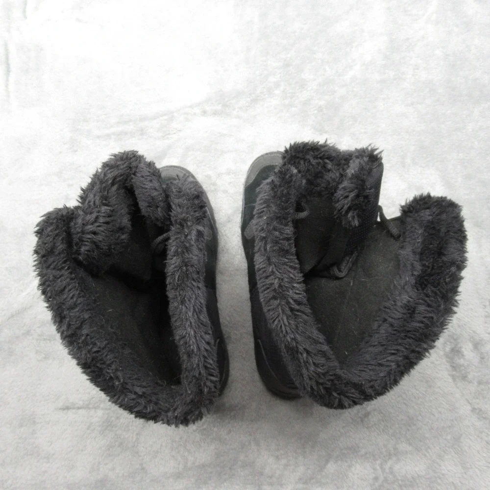 Columbia Winter Boots Women 11 Black Suede Waterproof Insulated Faux Fur Trim